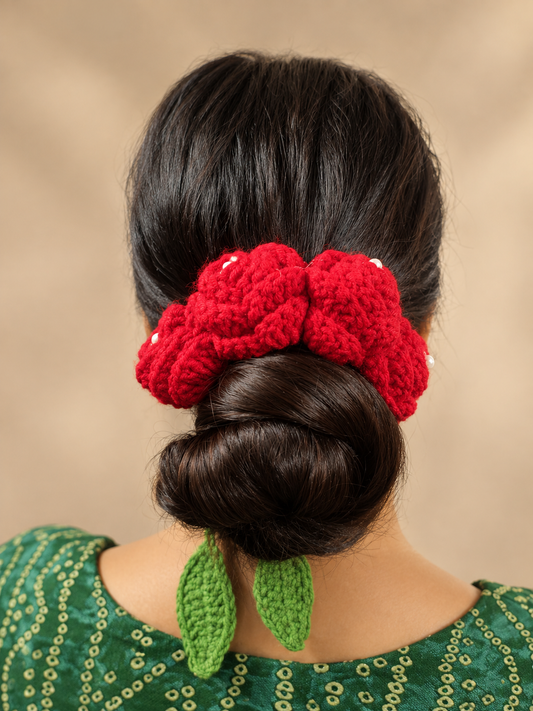 2 in 1 Crochet Rose Gajra