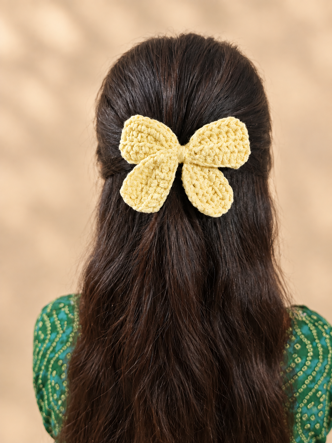 Petal Charm Crochet Bow