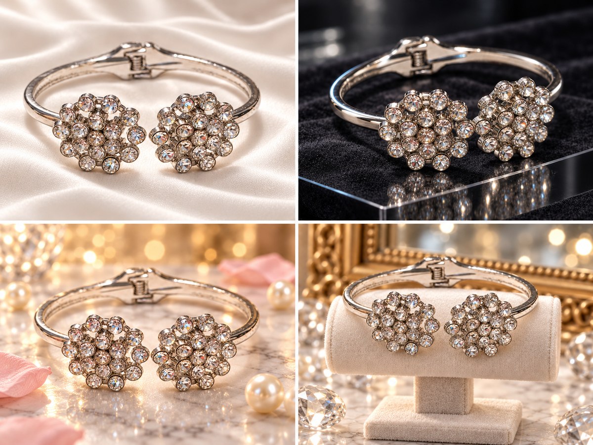 Flower Crystal Cuff