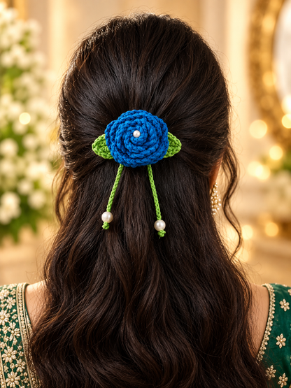 Crochet Rose Hair Pin