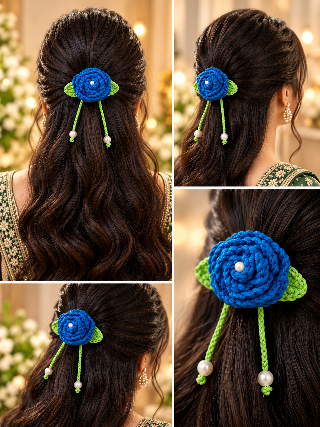 Crochet Rose Hair Pin