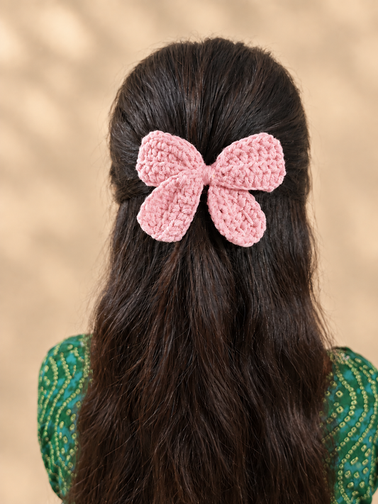 Petal Charm Crochet Bow