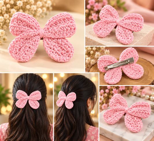 Petal Charm Crochet Bow