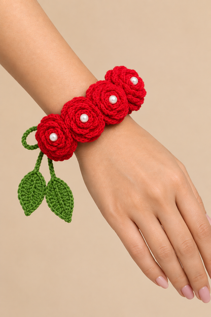 2 in 1 Crochet Rose Gajra