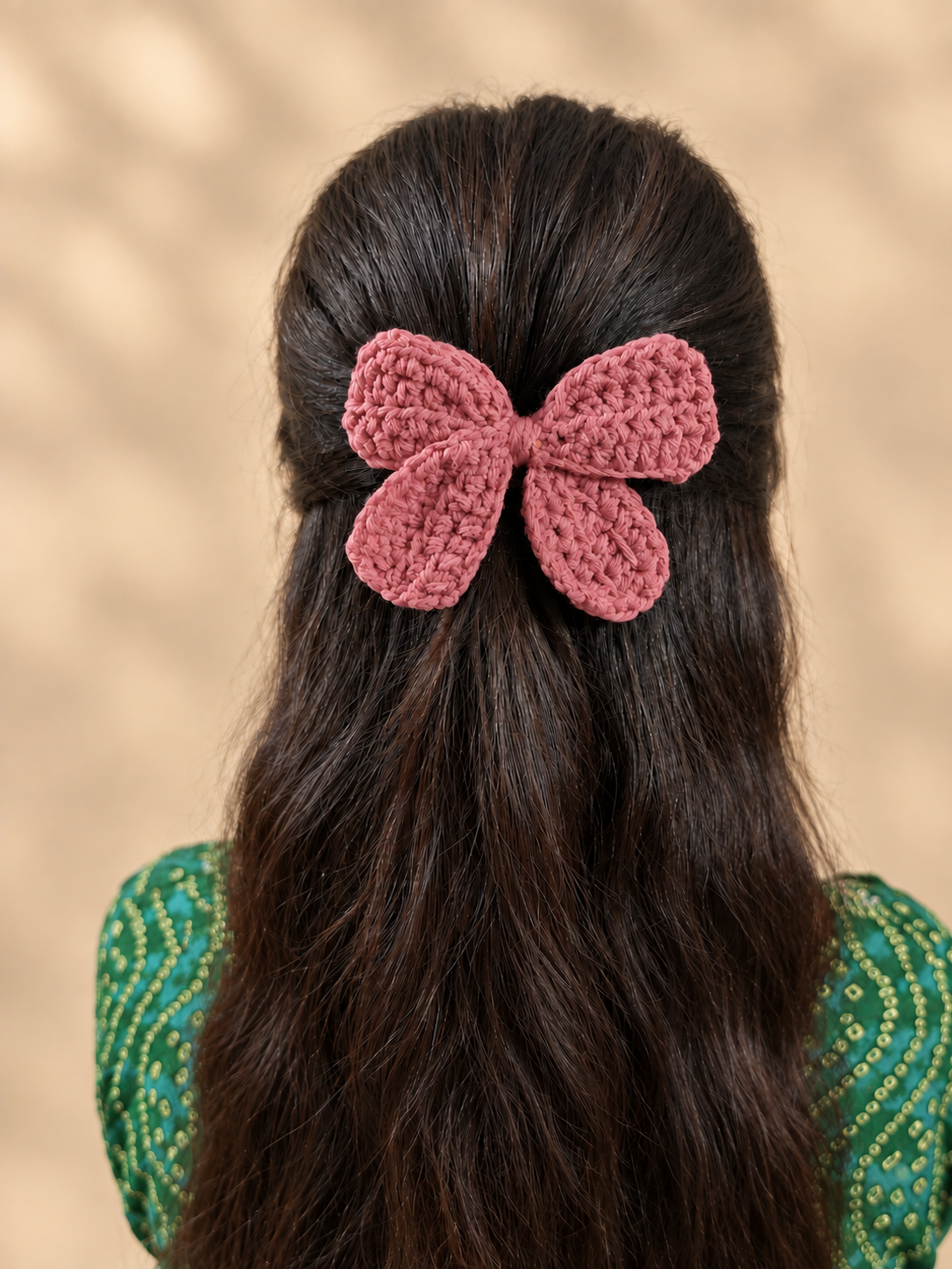Petal Charm Crochet Bow