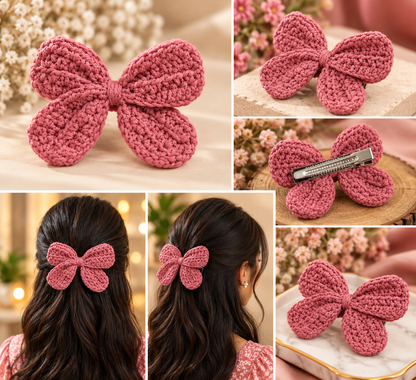 Petal Charm Crochet Bow