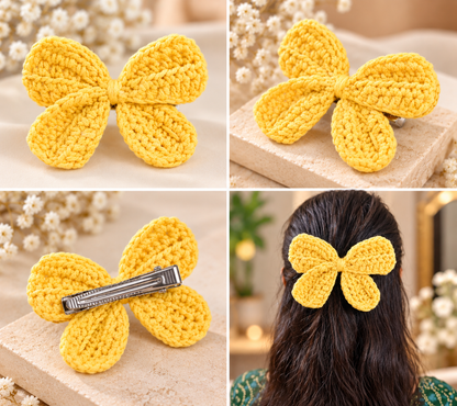Petal Charm Crochet Bow