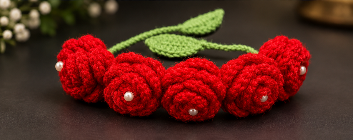 2 in 1 Crochet Rose Gajra