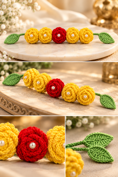 2 in 1 Crochet Rose Gajra