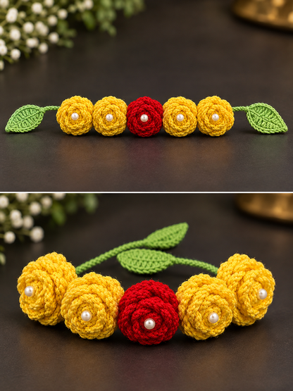 2 in 1 Crochet Rose Gajra