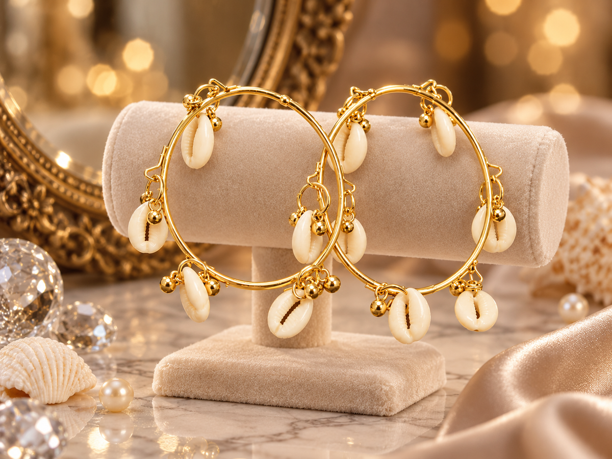 Golden Shell Bangles (8 piece)