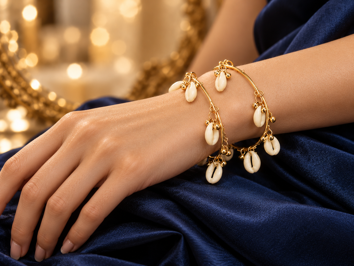 Golden Shell Bangles (8 piece)