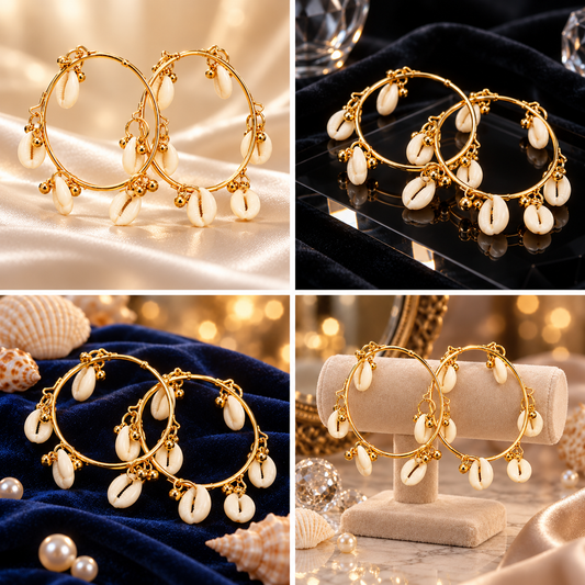 Golden Shell Bangles (8 piece)