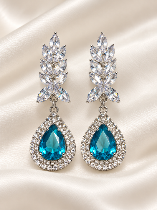 Elegant Ruby Crystal Drop Earrings