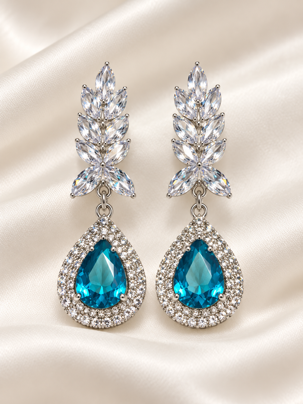 Elegant Ruby Crystal Drop Earrings – Rizqaan