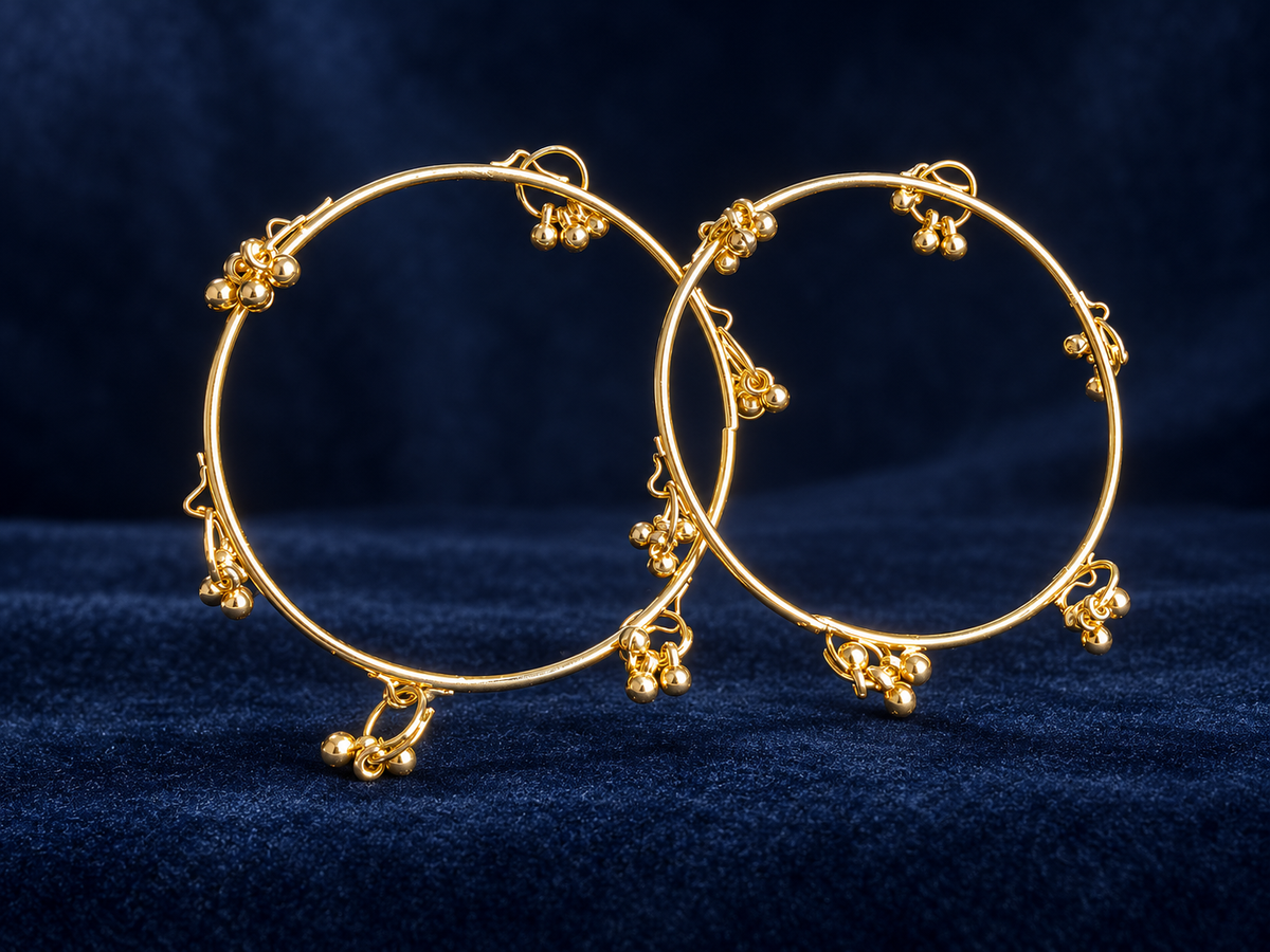 Golden Ghungroo Charm Bangles