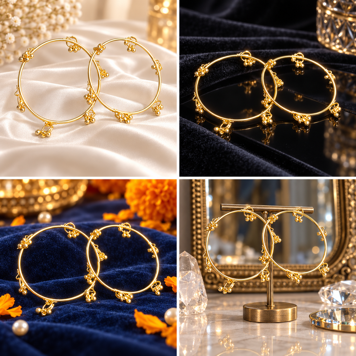 Golden Ghungroo Charm Bangles