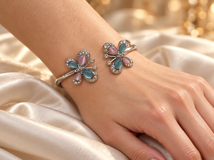 Silver-Tone Butterfly Cuff Bracelet