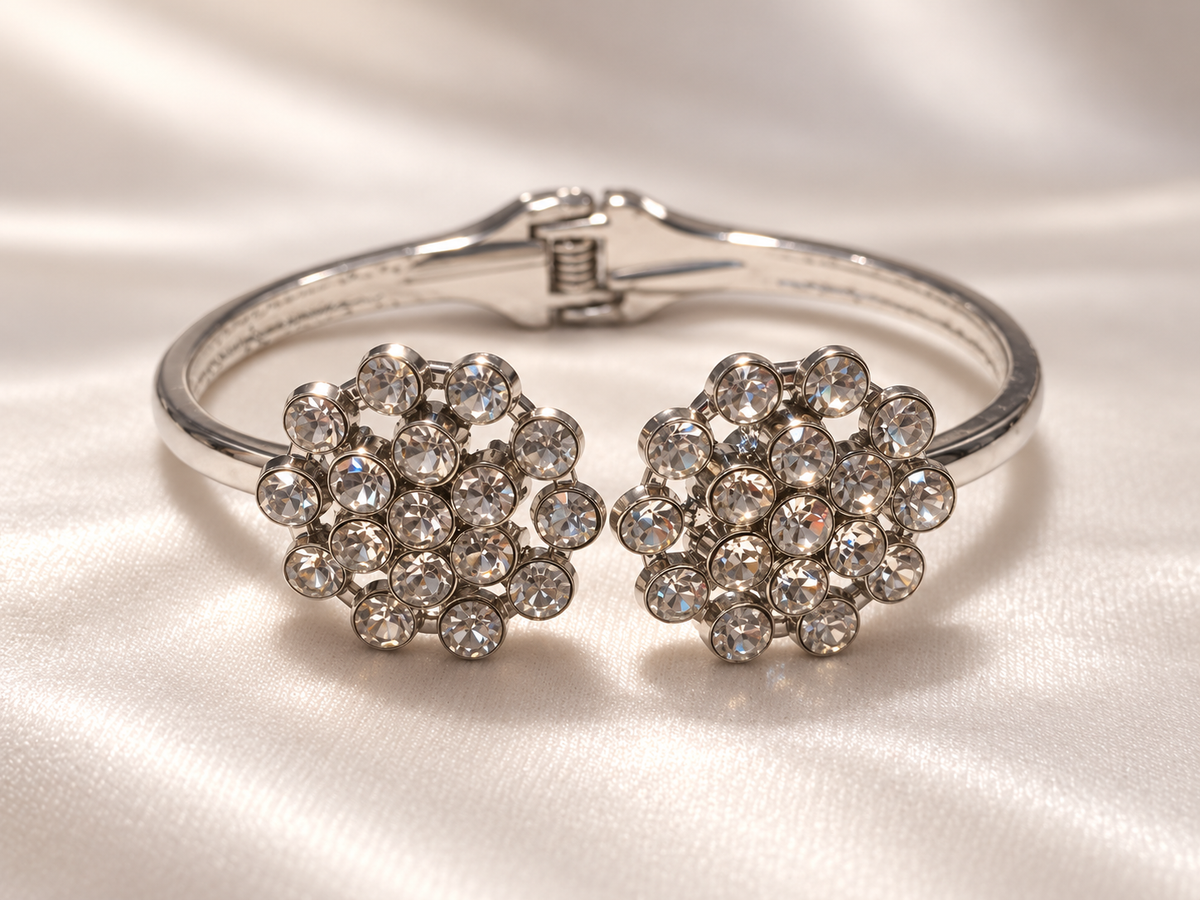 Flower Crystal Cuff