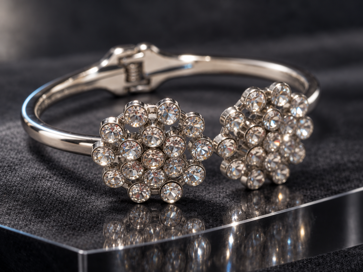 Flower Crystal Cuff