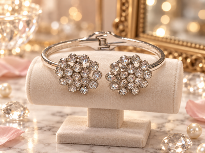 Flower Crystal Cuff