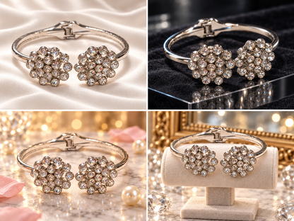 Flower Crystal Cuff