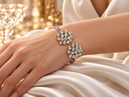 Flower Crystal Cuff