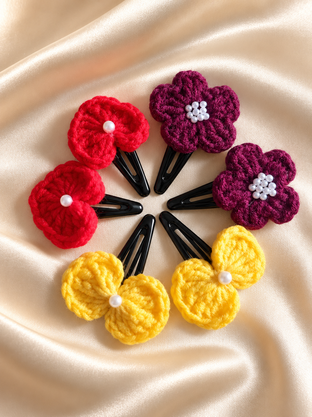 Handmade Crochet Hair Clips (12 piece)
