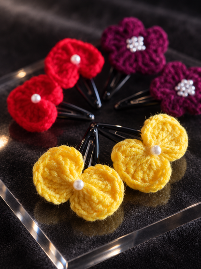 Handmade Crochet Hair Clips (12 piece)