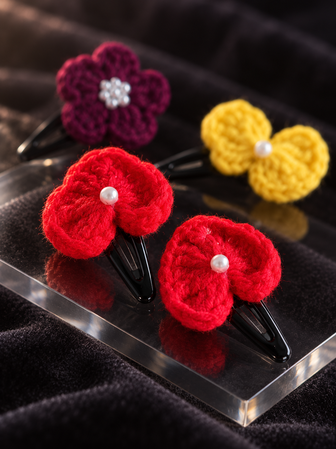 Handmade Crochet Hair Clips (12 piece)