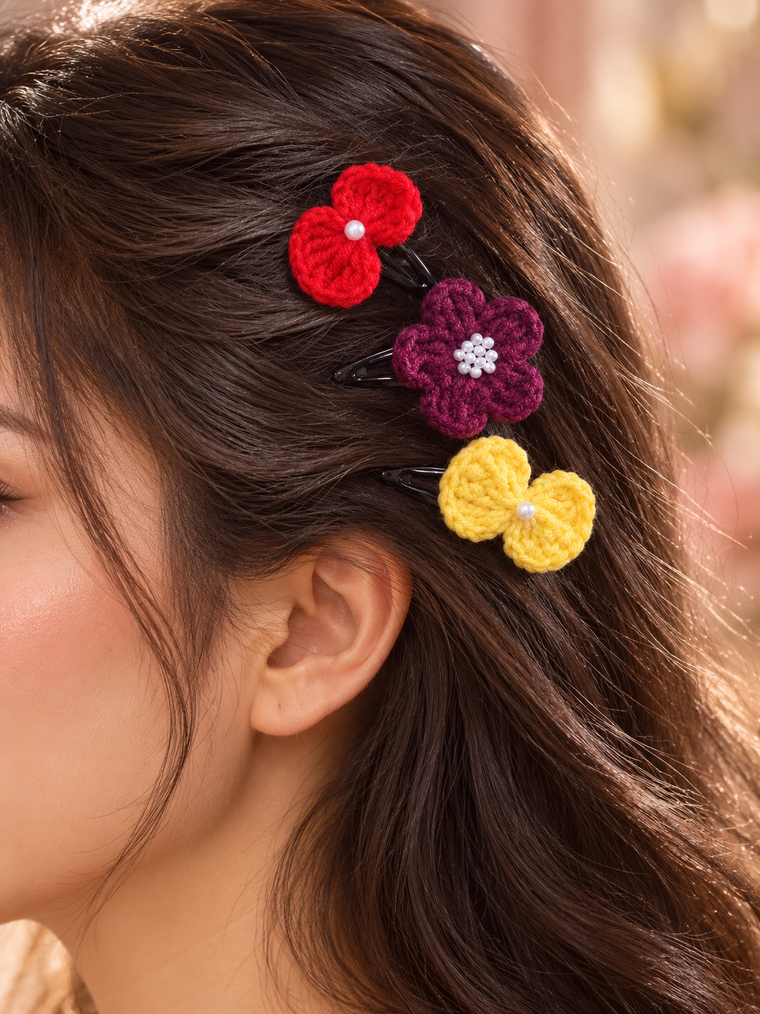 Handmade Crochet Hair Clips (12 piece)
